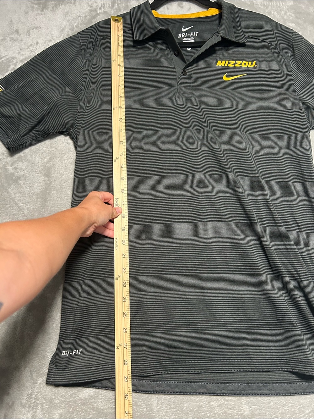 Nike Mizzou Alumni Polo Shirt Men’s Large Stripe Dri-Fit Missouri Tigers - Picture 9 of 9